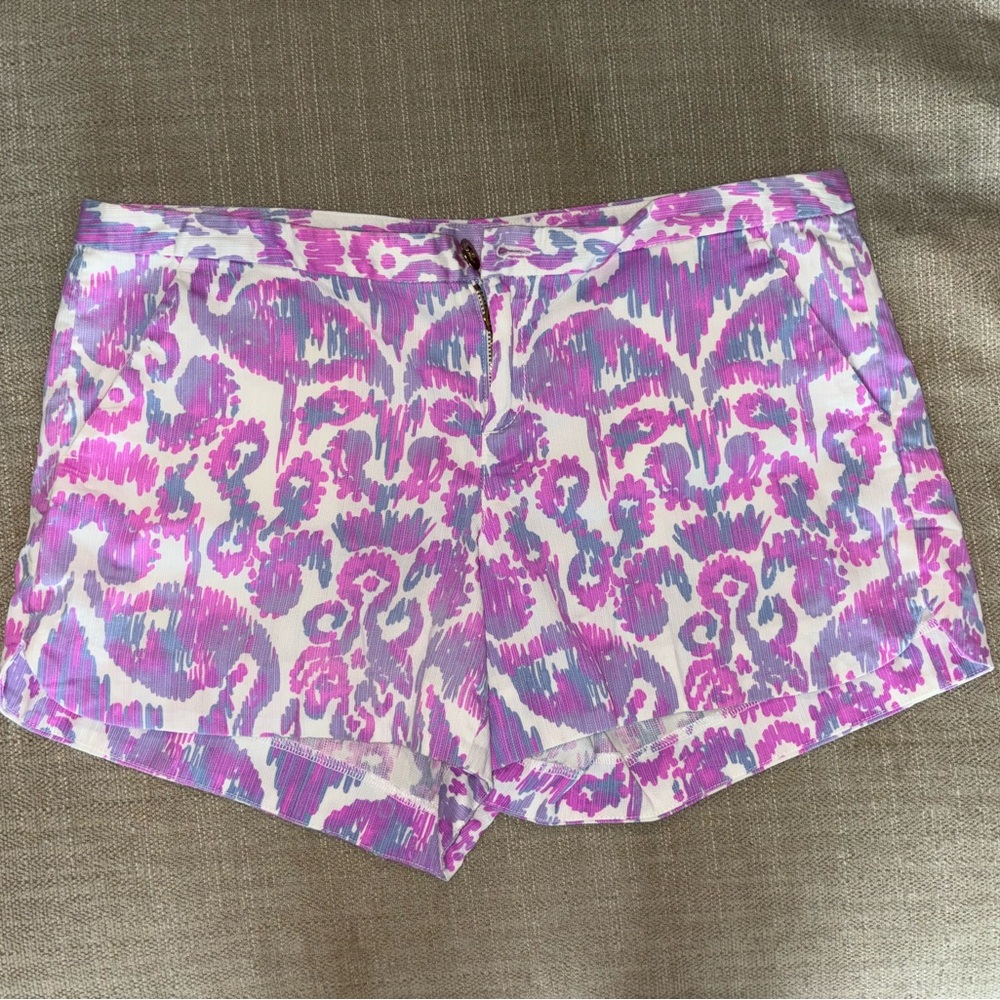Lilly Pulitzer Purple and White High Waist Shorts